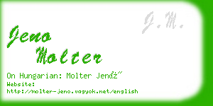 jeno molter business card